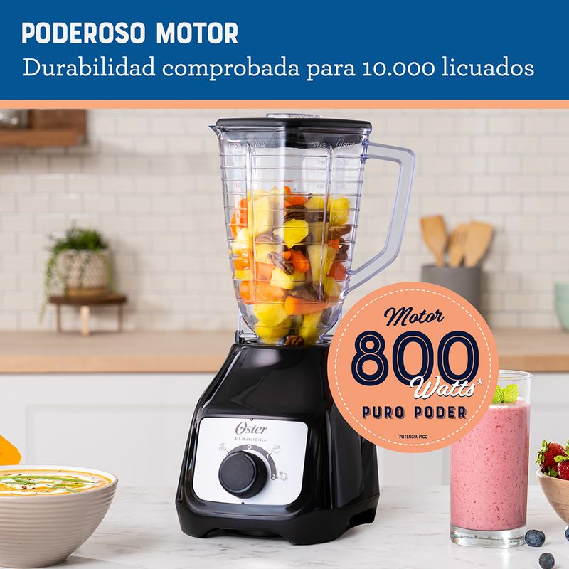 Licuadora Oster con vaso de plastico y control de perilla BLSTKAPBRD Oster Argentina
